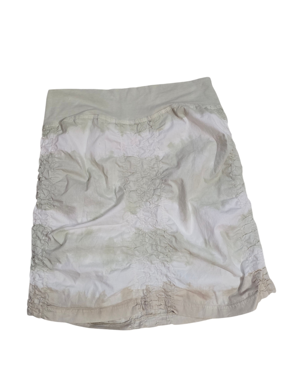 XCVI Cream Ruched Mini Skirt
